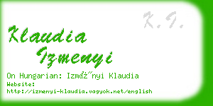 klaudia izmenyi business card